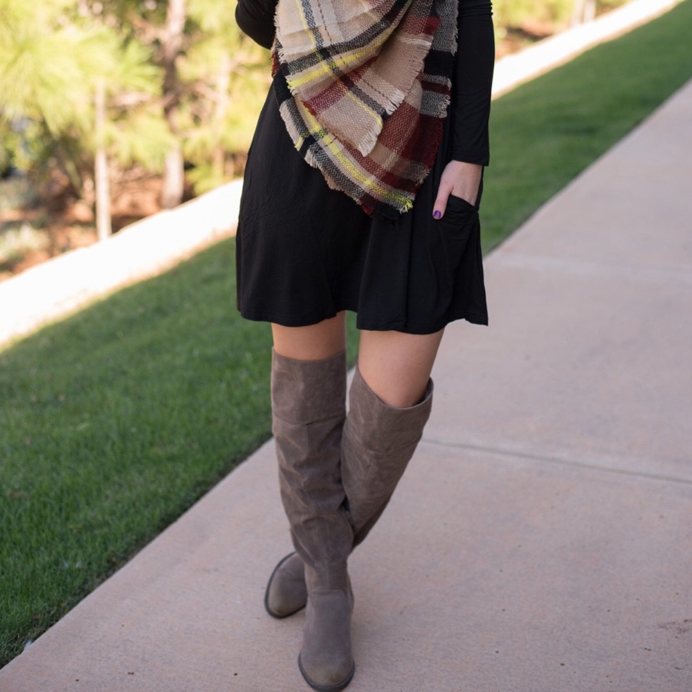 Suede Taupe knee high boots